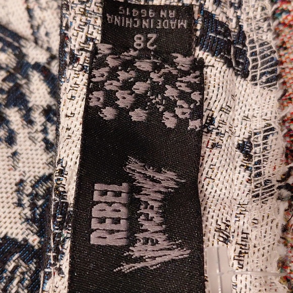 Rebel Vengeance Deep Navy Blue & Light Gray Skull Print Cargo Unisex Pants - Picture 8 of 9